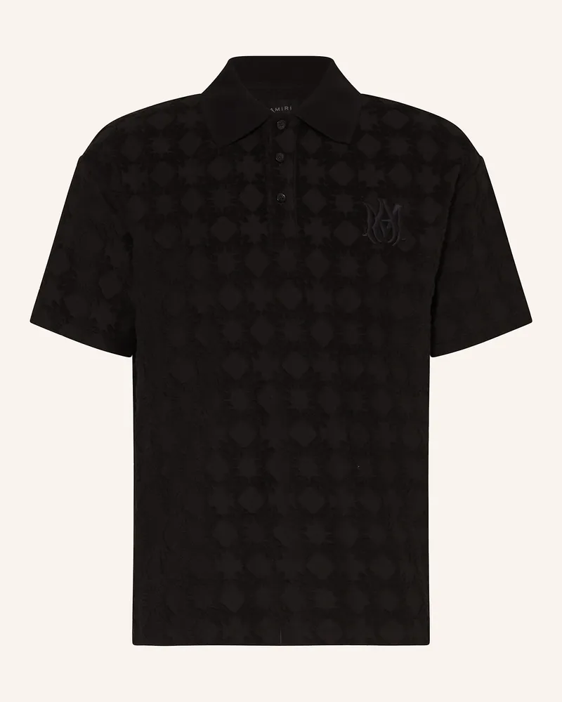 Amiri Frottee-Poloshirt Schwarz