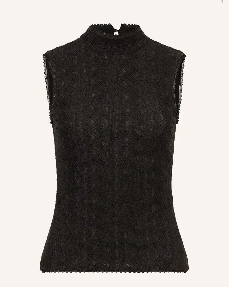HUGO BOSS Blusentop IVEYLOR mit Spitze Schwarz