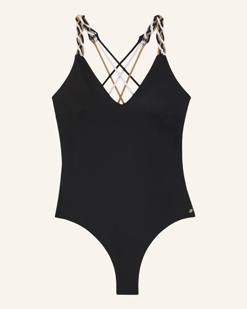 HUGO BOSS Badeanzug Swimsuit_Boss Braid schwarz Schwarz