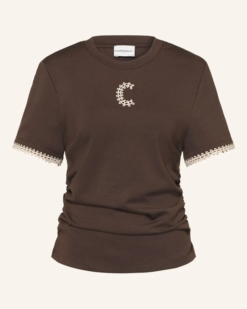 Claudie Pierlot T-Shirt braun Dunkelbraun
