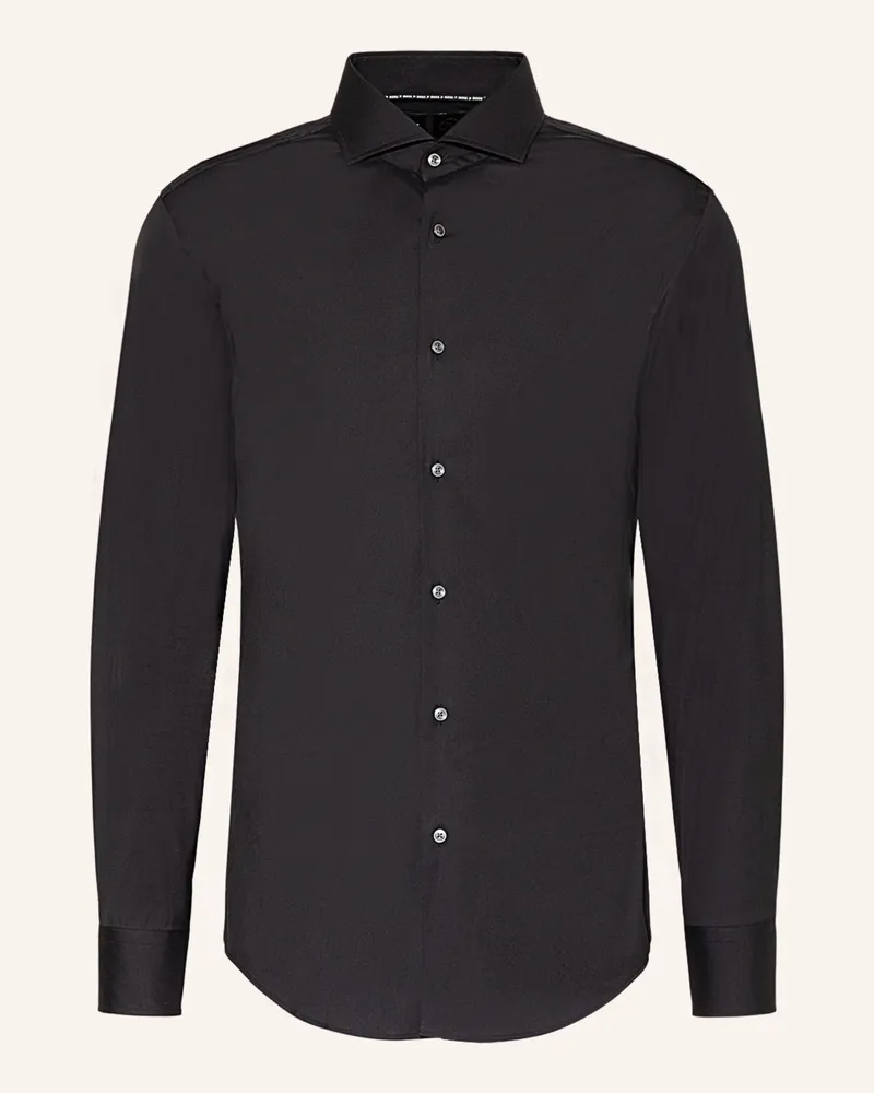 HUGO BOSS Jerseyhemd HANK PERFORMANCE Slim Fit Schwarz