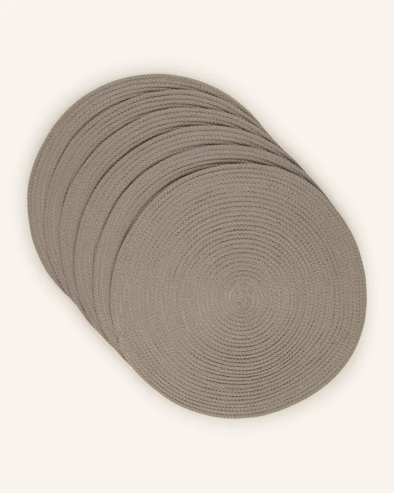 Pad 6er-Tischset Poi beige Taupe