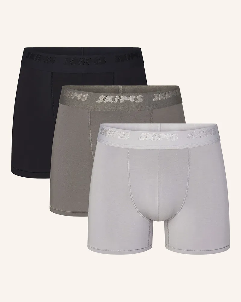 SKIMS 3er-Pack Boxershorts Skims Stretch grau Grau