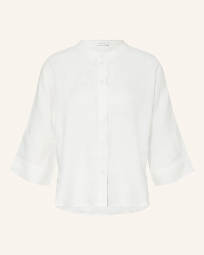 OPUS Blusenshirt Fulis Aus Leinen Mit 3/4-Arm weiss Ecru