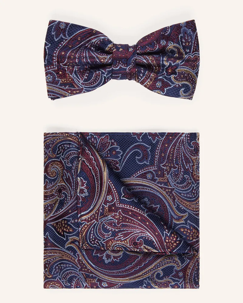 paul Set: Fliege und Einstecktuch Dunkelblau