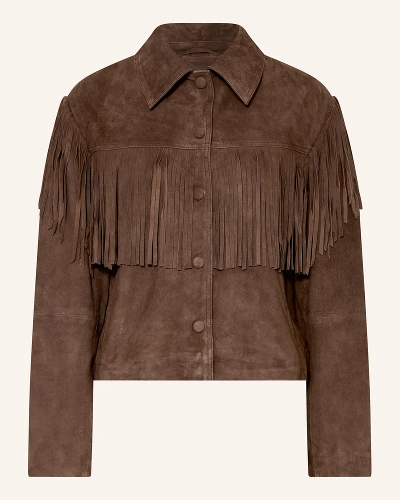 Y.A.S Lederjacke Braun