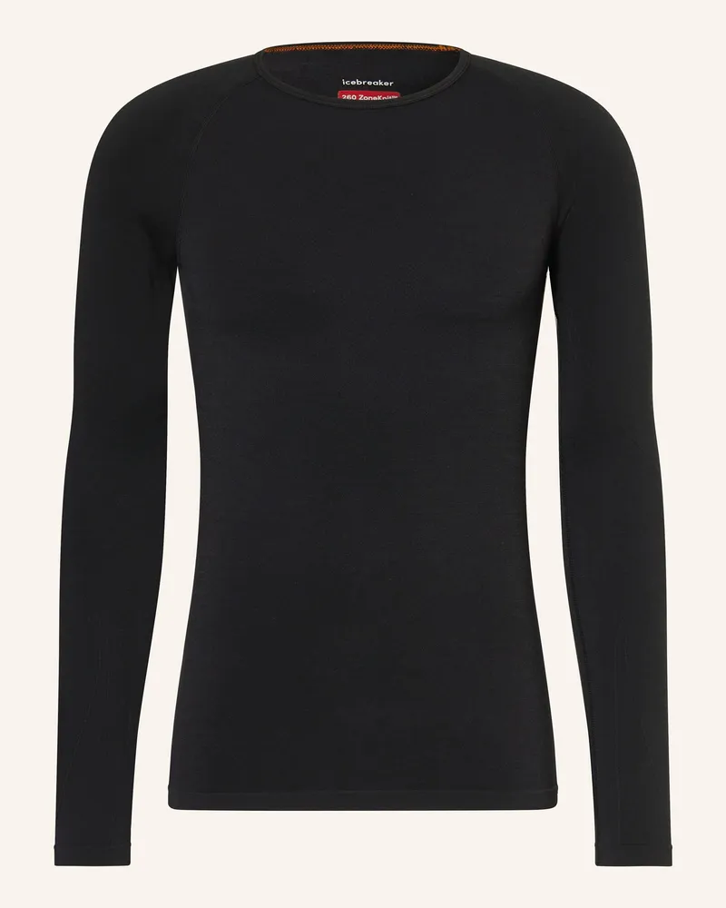 Icebreaker Longsleeve MERINO BLEND 260 ZONEKNIT™ mit Merinowolle Schwarz