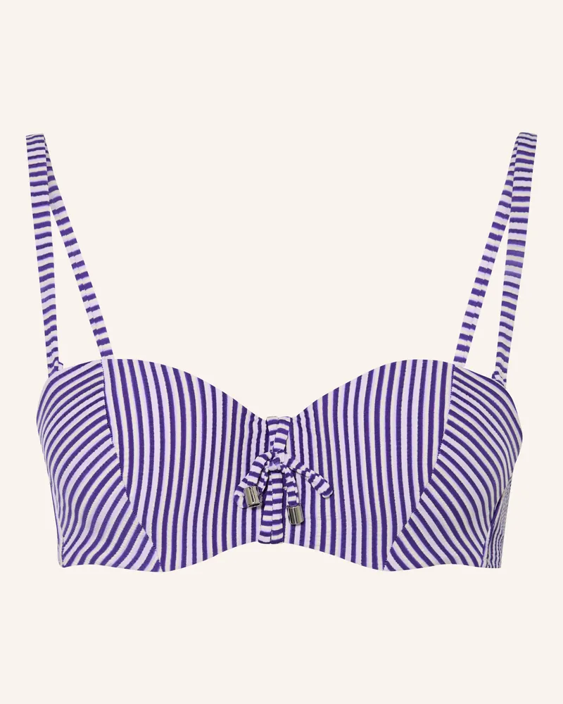 Cyell Bügel-Bikini-Top Seersucker blau Blau