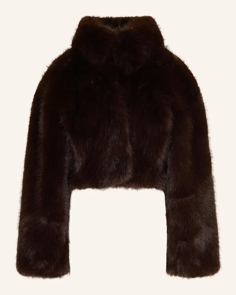 ROTATE Birger Christensen Kunstfell-Jacke braun Dunkelbraun
