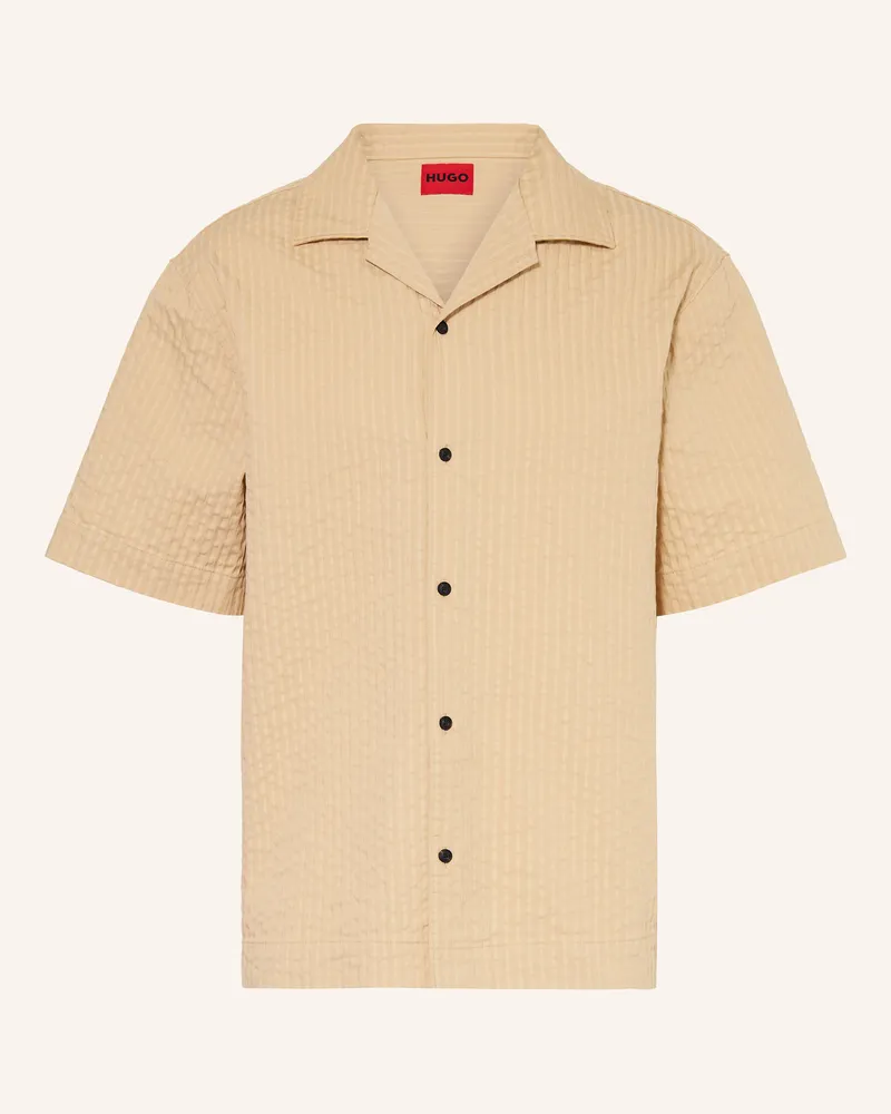 HUGO BOSS Oversized-Hemd ESPINO Oversize Fit Beige