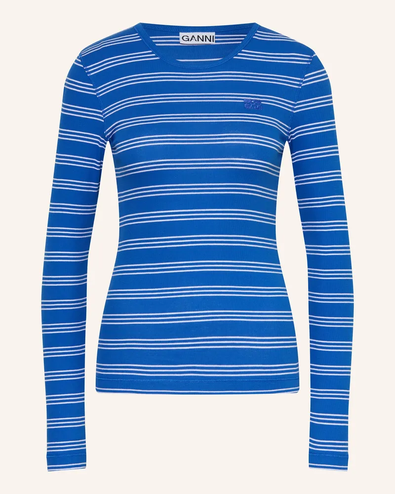 Ganni Longsleeve blau Blau