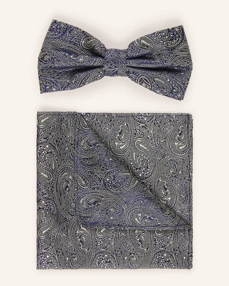 paul Set: Fliege und Einstecktuch Dunkelgrün