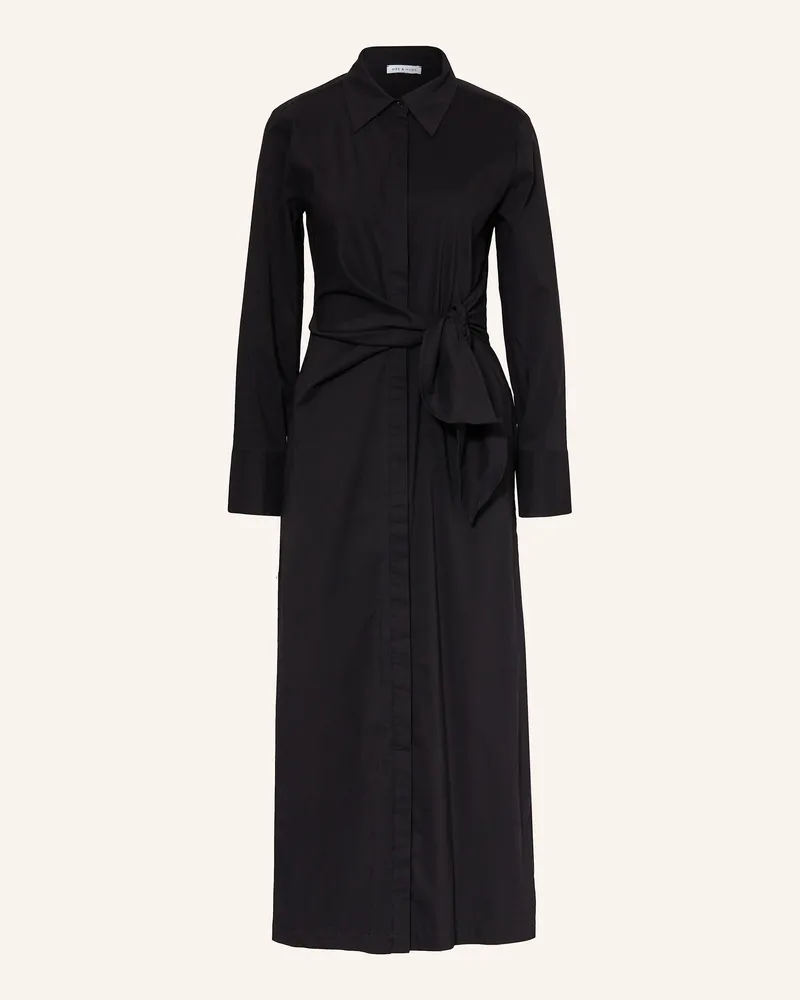 Mrs & HUGS Hemdblusenkleid In Wickeloptik schwarz Schwarz