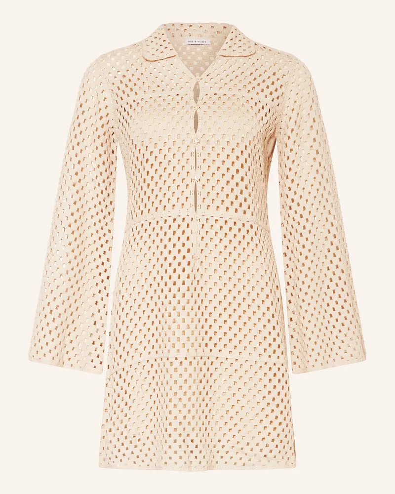 Mrs & HUGS Häkelkleid Beige