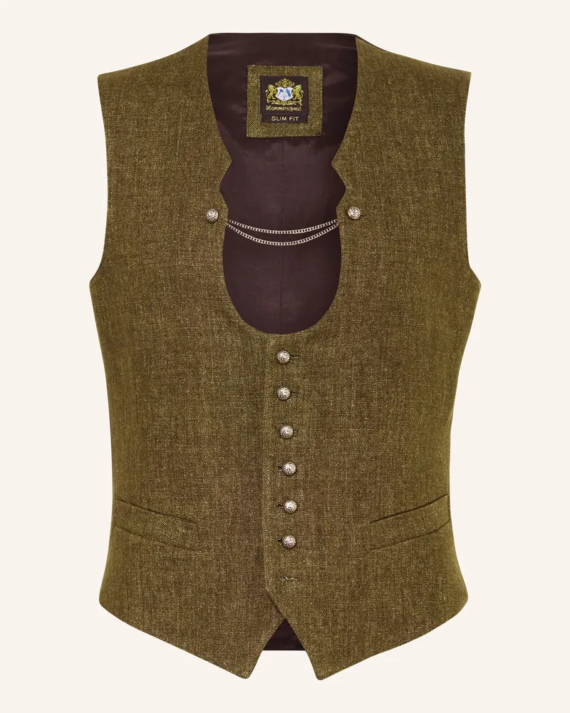 Hammerschmid Trachtenweste Adrian Slim Fit gruen Khaki