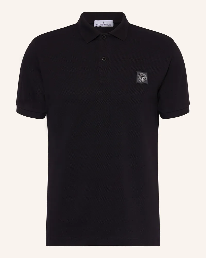 Stone Island Piqué-Poloshirt Regular Fit Schwarz