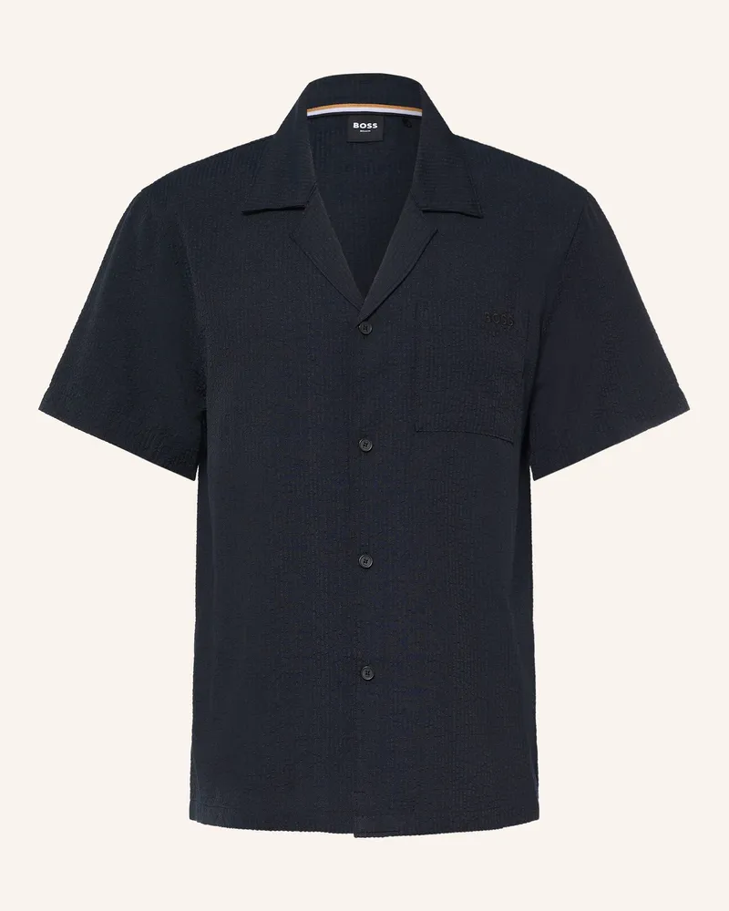 HUGO BOSS Resorthemd Comfort Fit schwarz Dunkelblau