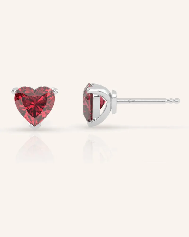 VEYNOU Ohrstecker ADORE aus 14 Karat  recyceltem Gold und 2.70ct. Lab-Grown Rubin Weissgold