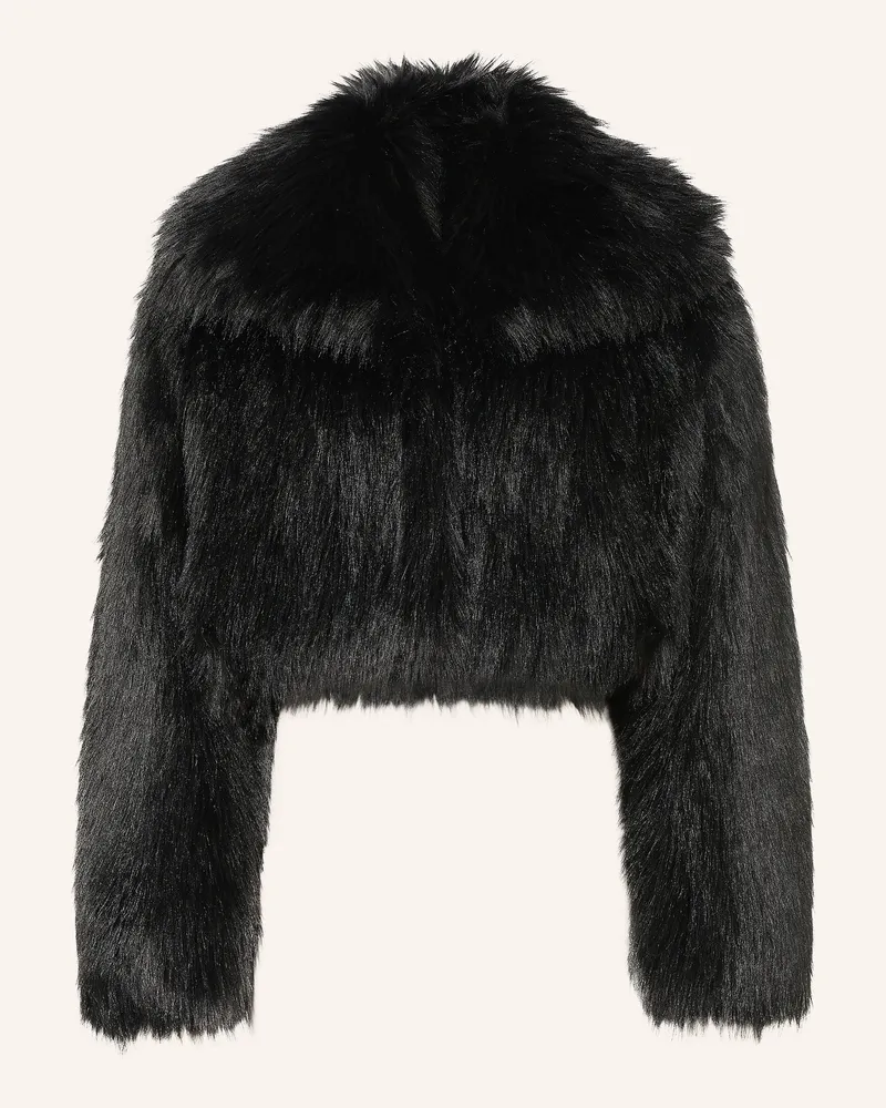 Patrizia Pepe Kunstfell-Jacke schwarz Schwarz