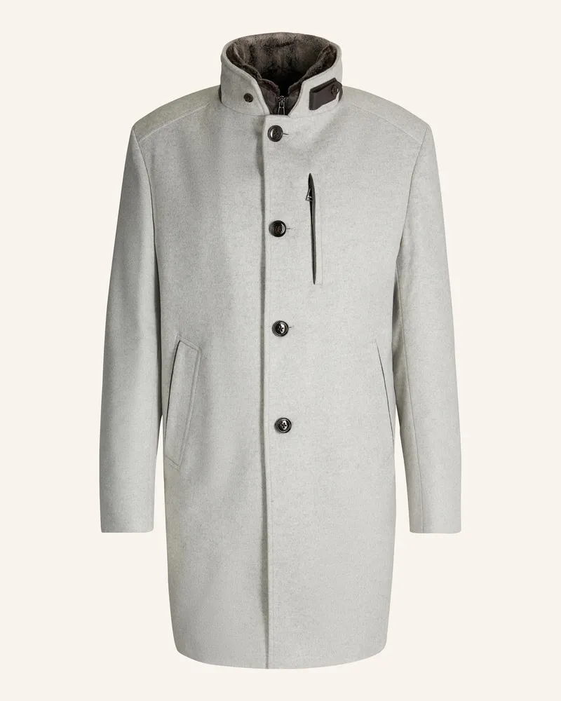 windsor. Wollmantel RIVANO3 mit herausnehmbarer Blende Hellgrau