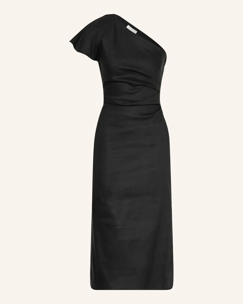 Marc O'Polo One-Shoulder-Kleid mit Leinen Schwarz