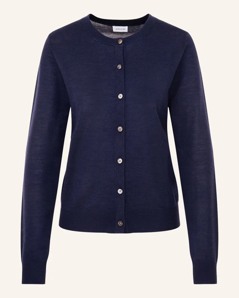 Seidensticker Strick-Jacke, Cardigan Dunkelblau