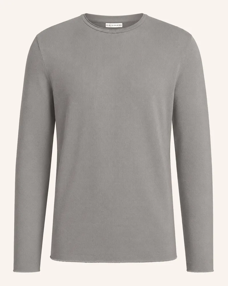 KIEFERMANN Kiefermann Herren French-Terry Sweatshirt Mit Offenen Kanten Frankon grau Dunkelgrau