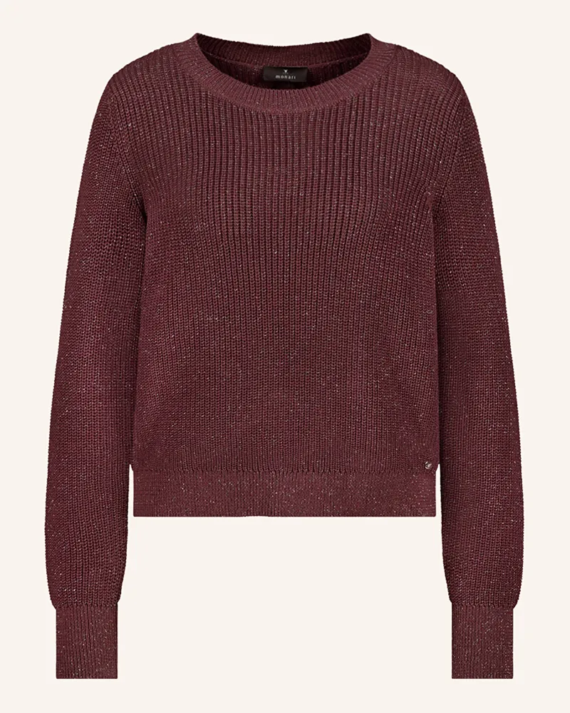 monari Pullover mit Glitzegarn Dunkelrot