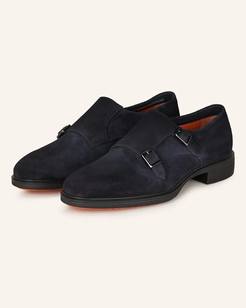Santoni Double-Monks Easy blau Dunkelblau