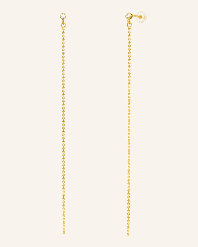 Leaf Ohrstecker My First Diamond - Ball Chain Aus 14 Karat Gelbgold gold Gold
