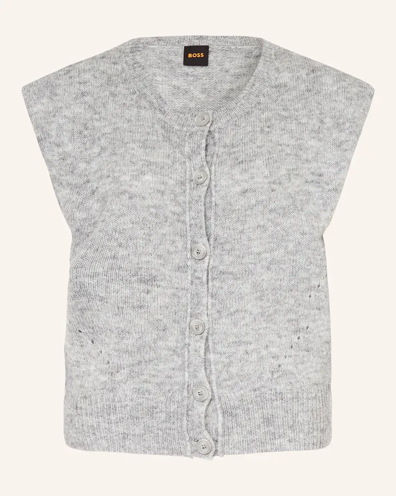 HUGO BOSS Strickjacke Foldrerio grau Silber