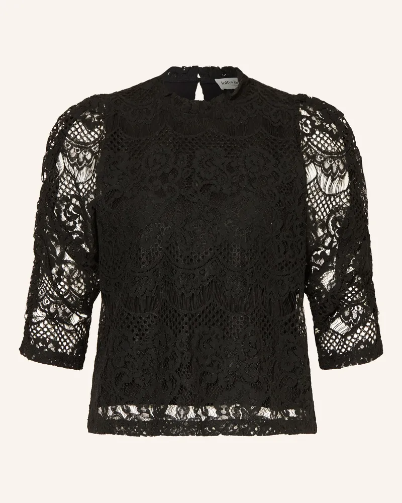 Lollys Laundry Blusenshirt Liloull Mit Spitze schwarz Schwarz