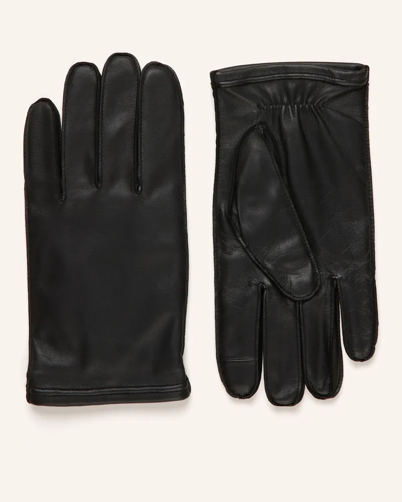 HUGO BOSS Lederhandschuhe Kranton Me Mit Touchscreen-Funktion schwarz Schwarz