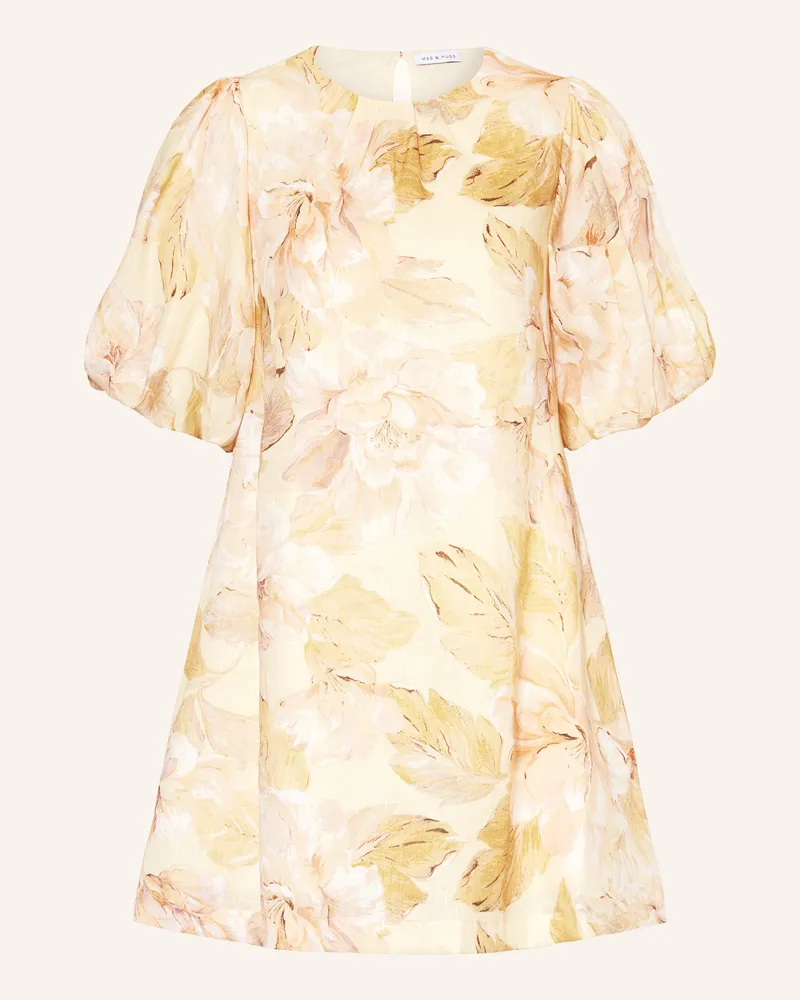 Mrs & HUGS Leinenkleid gelb Ecru