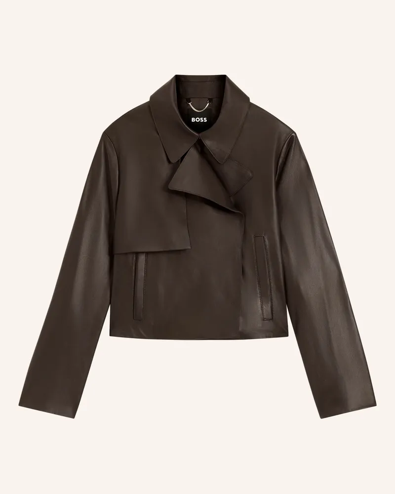 HUGO BOSS Lederjacke SARCAE Dunkelbraun