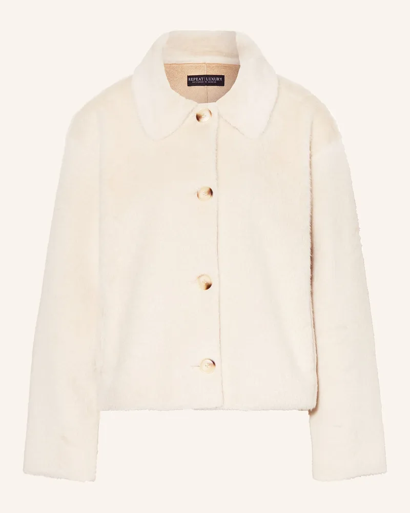 Repeat Kunstfell-Jacke Beige