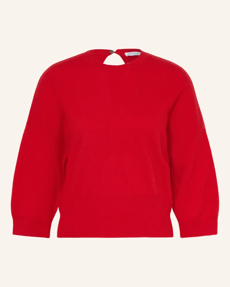 Mrs & HUGS Pullover Mit Cashmere Und 3/4-Arm rot Rot