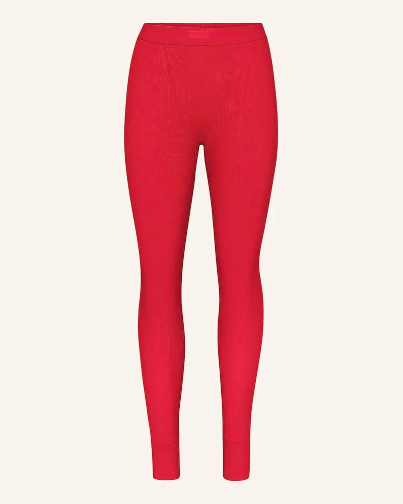 SKIMS Lounge-Leggings Cotton Rib rot Cranberry