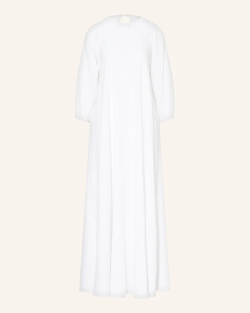BERNADETTE Kleid mit Spitze und Cut-out Weiss
