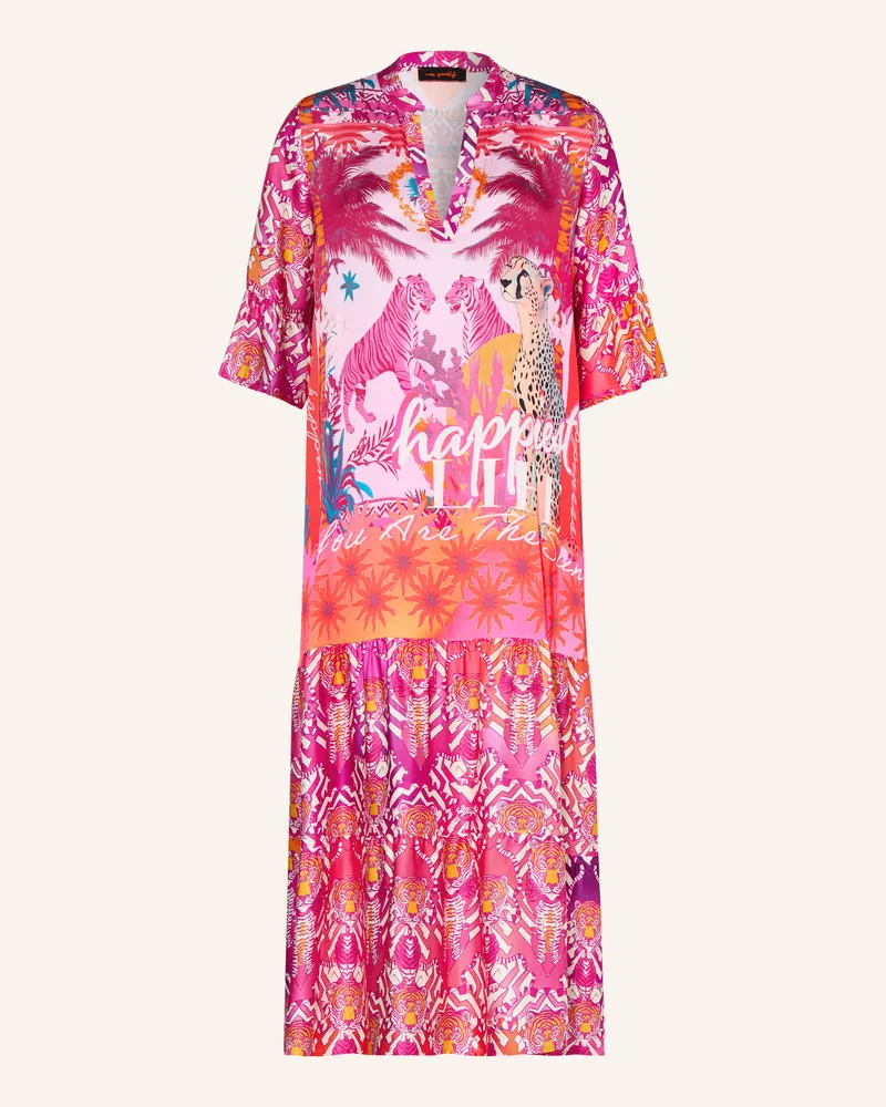 Miss Goodlife Satinkleid Mit 3/4-Arm Und Rüschen pink Pink