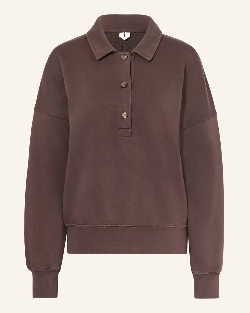 Arket Jersey-Poloshirt Flora braun Dunkelbraun