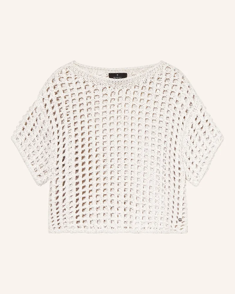 monari Strickshirt mit Glitzergarn Ecru