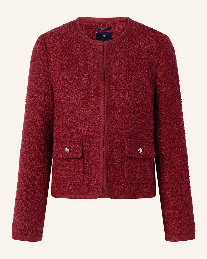 JOOP! Kastenjacke aus Bouclé Dunkelrot