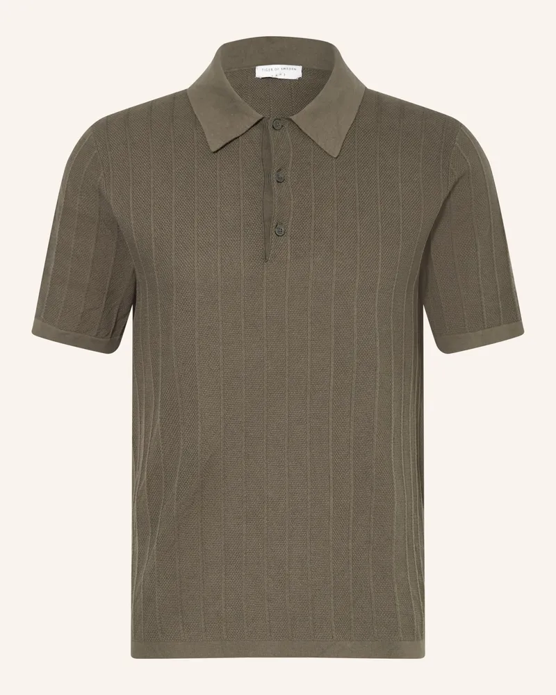 Tiger of Sweden Strick-Poloshirt Erros gruen Khaki