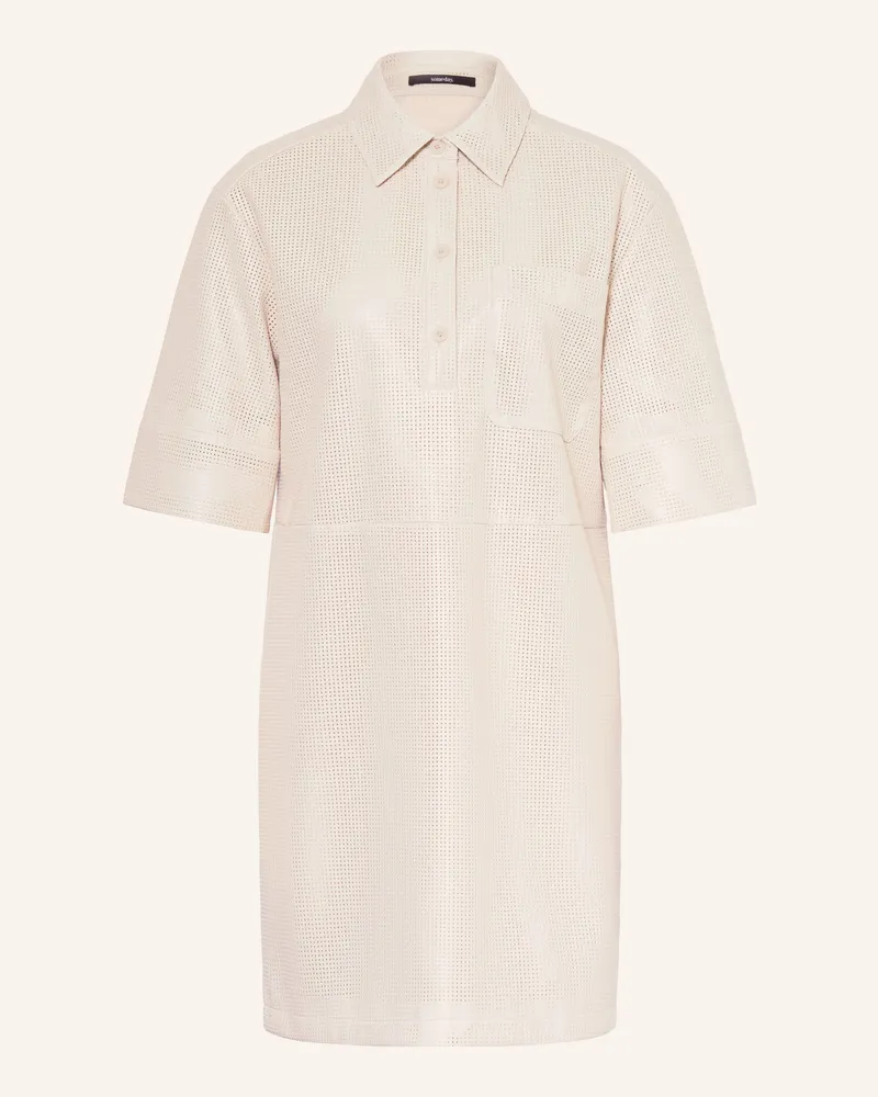 someday. Hemdblusenkleid Qolira In Lederoptik beige Creme