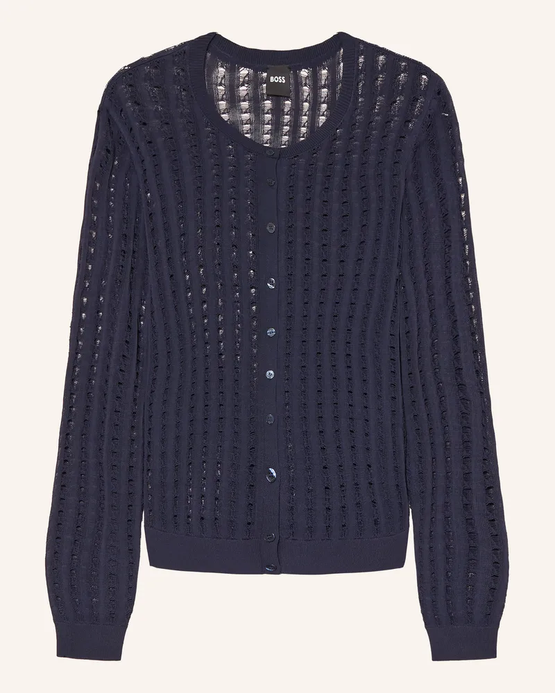 HUGO BOSS Strickjacke Foatoas blau Dunkelblau