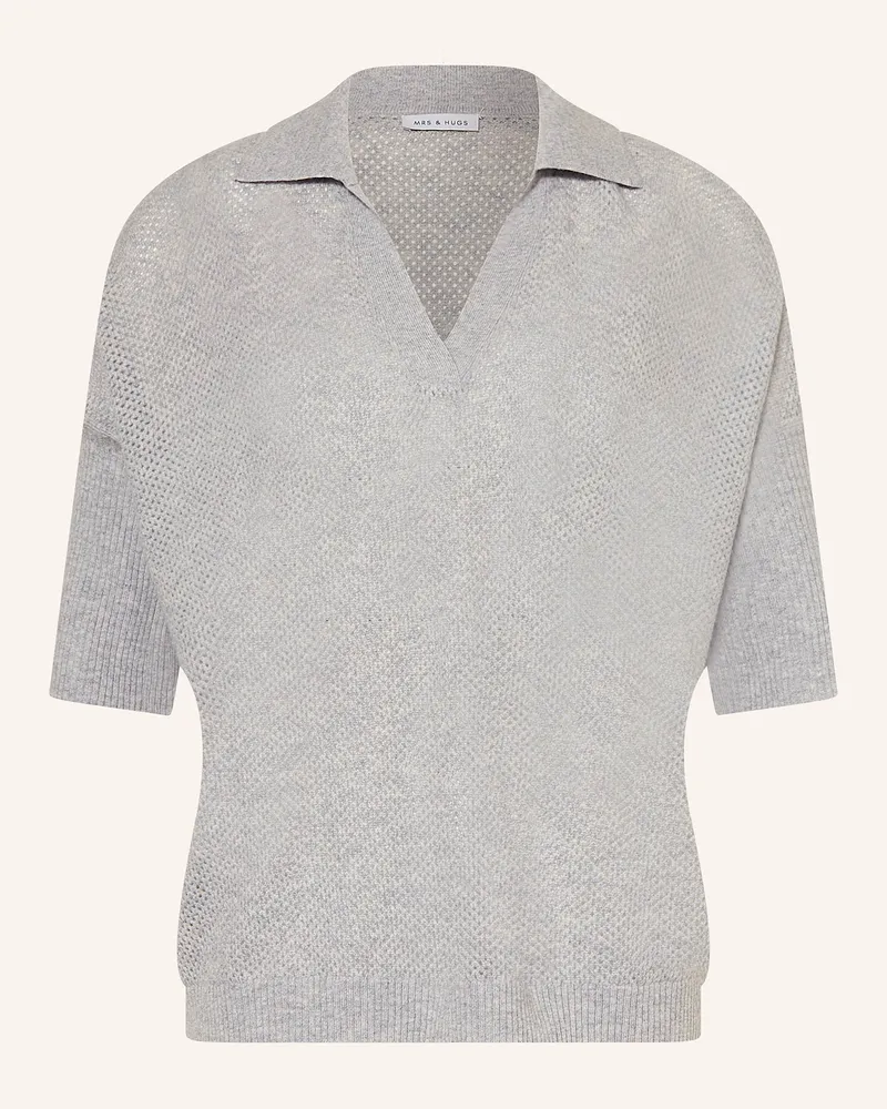 Mrs & HUGS Pullover mit 3/4-Arm Hellgrau