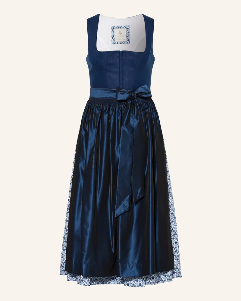 Johann & Johanna Dirndl Mit Leinen blau Dunkelblau