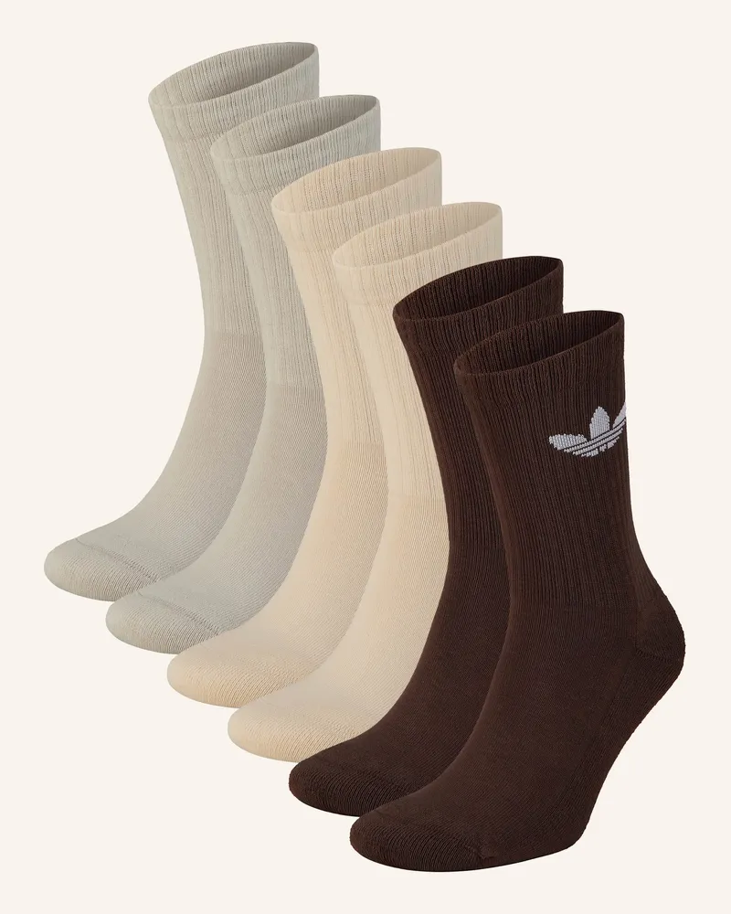adidas 6er-Pack Socken TREFOIL CUSHION CREW Brwon