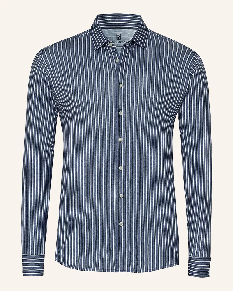 DESOTO Jerseyhemd Slim Fit blau Blau